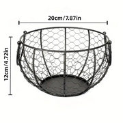 Egg Basket Fruit Storage Basket Blue Iron Basket Home Sundries Organiser Holder V528-NET-BASKET-227641