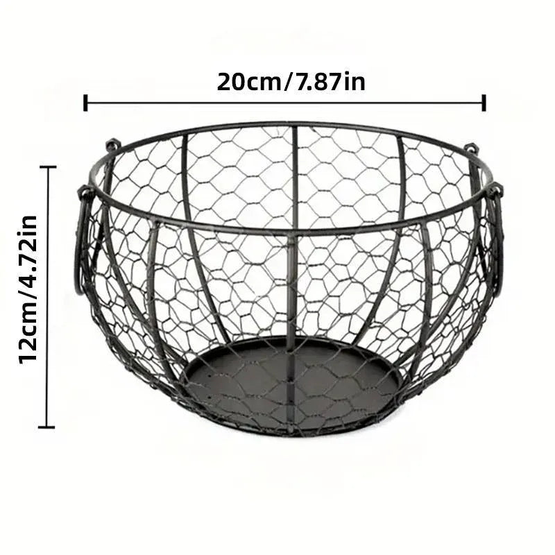Egg Basket Fruit Storage Basket Blue Iron Basket Home Sundries Organiser Holder V528-NET-BASKET-227641