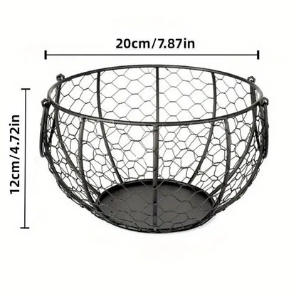 Egg Basket Fruit Storage Basket Blue Iron Basket Home Sundries Organiser Holder V528-NET-BASKET-227641
