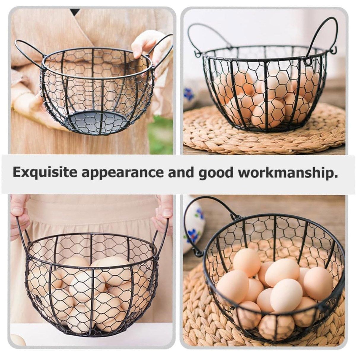 Egg Basket Fruit Storage Basket Blue Iron Basket Home Sundries Organiser Holder V528-NET-BASKET-227641