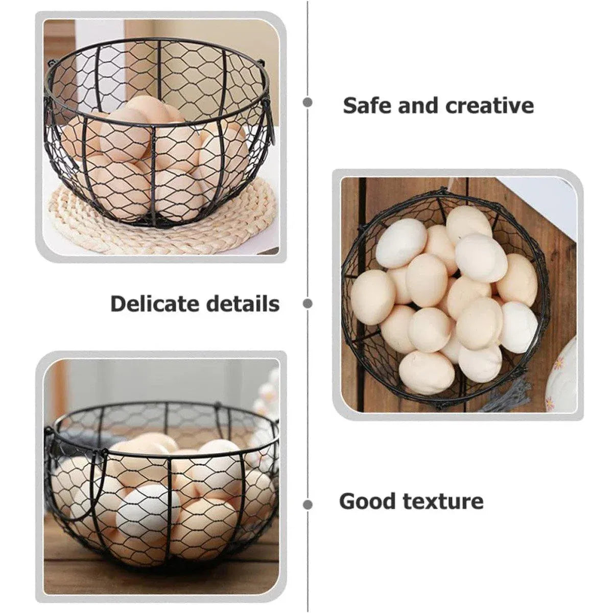 Egg Basket Fruit Storage Basket Blue Iron Basket Home Sundries Organiser Holder V528-NET-BASKET-227641