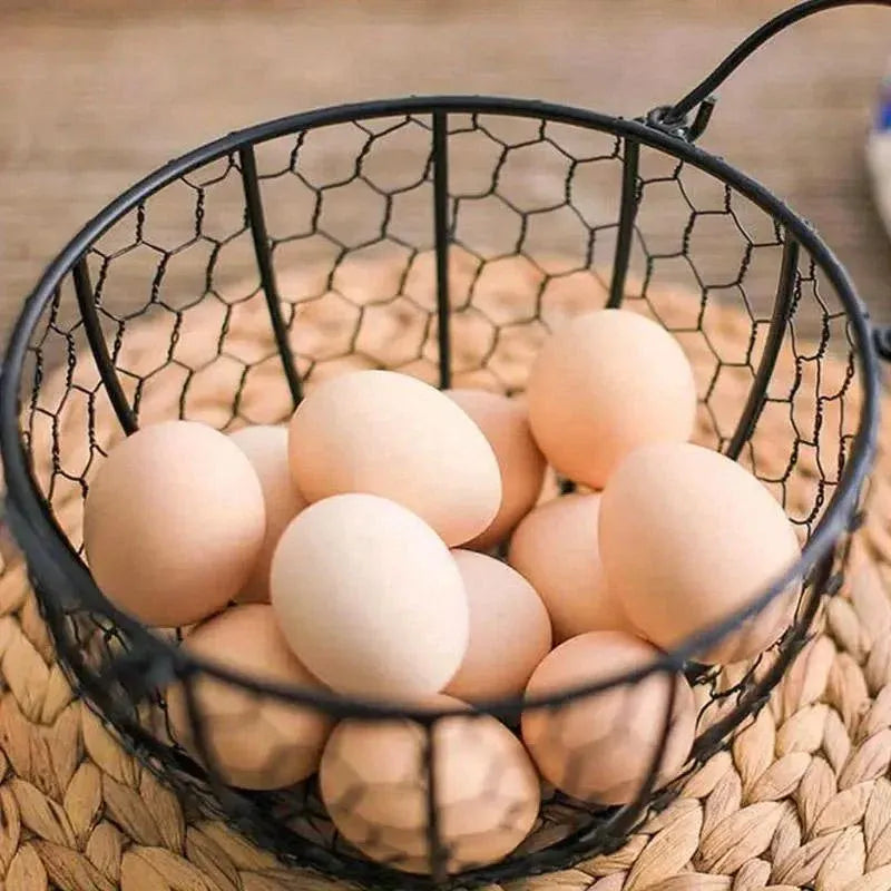Egg Basket Fruit Storage Basket Blue Iron Basket Home Sundries Organiser Holder V528-NET-BASKET-227641