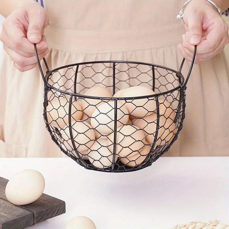 Egg Basket Fruit Storage Basket Blue Iron Basket Home Sundries Organiser Holder V528-NET-BASKET-227641