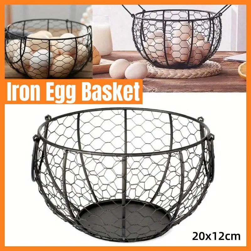 Egg Basket Fruit Storage Basket Blue Iron Basket Home Sundries Organiser Holder V528-NET-BASKET-227641
