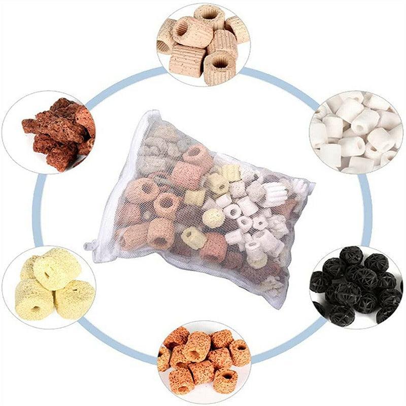 10Pcs Nylon Mesh Bags for Aquarium Pond Filter Media - 15CMx20CM V528-NETBAG-15-20-10PCS-98034
