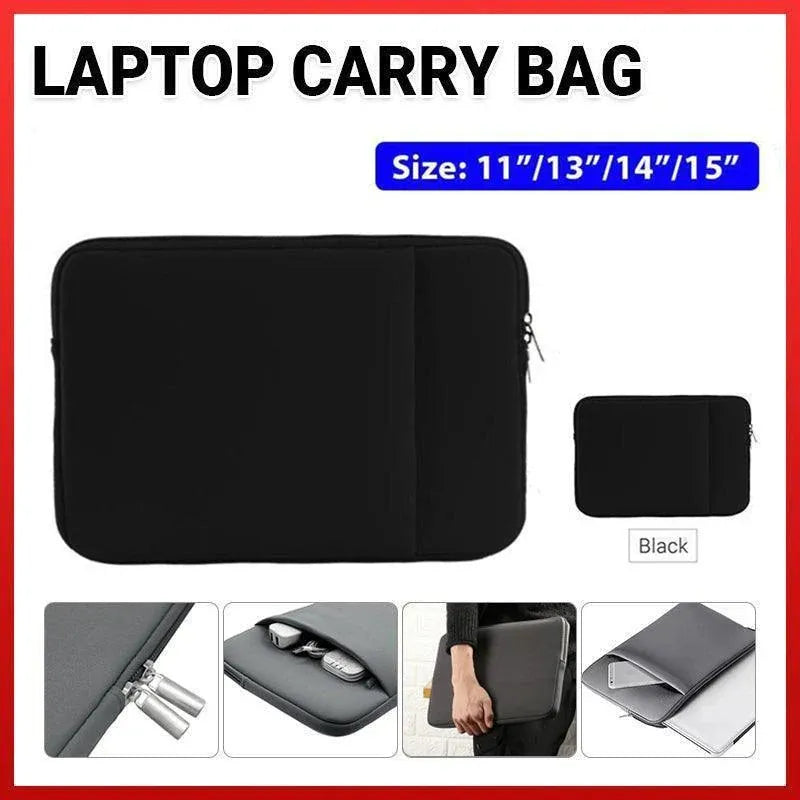 Black Laptop MacBook NoteBook Sleeve Bag Travel Carry Case Cover 13 14 15 16 Inch - 14Inch V528-NEWLAPTOPBAG-BLACK-14-425147