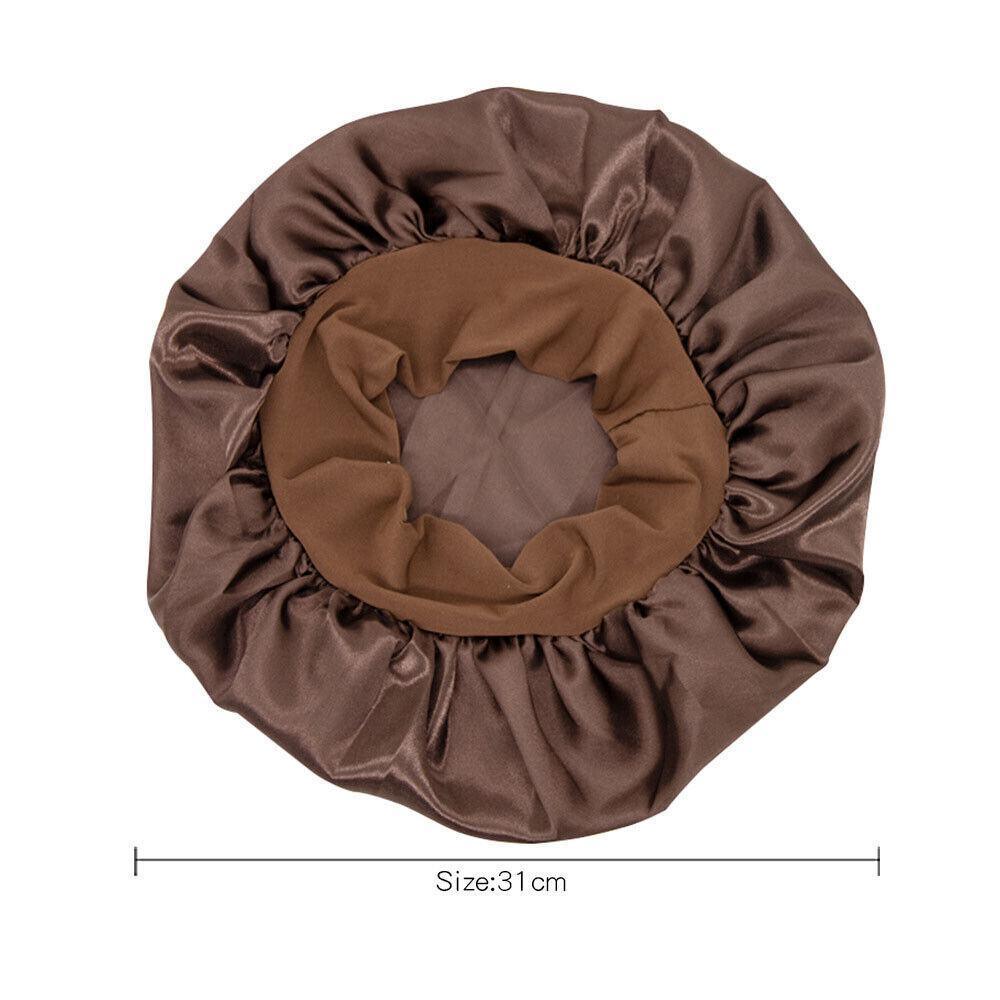 Sleeping Bonnet Hair Wrap Silk Satin Cap Women Elastic Night Soft Hat Headwear - Rose Red V528-NIGHTCAP-ROSERED-318937