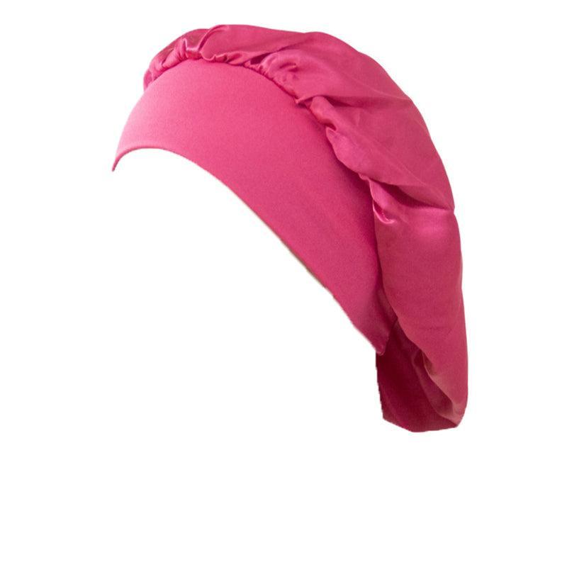 Sleeping Bonnet Hair Wrap Silk Satin Cap Women Elastic Night Soft Hat Headwear - Rose Red V528-NIGHTCAP-ROSERED-318937