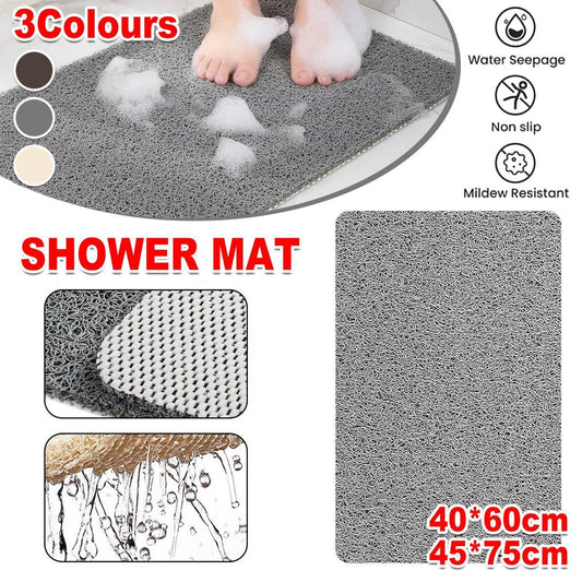 Anti Slip Bathroom Mat Non Slip Shower Floor Mat Quick Dry Soft Comfortable Rug - Grey-45x75cm V528-NON-SLIP-MAT-GREY-45-75-910874