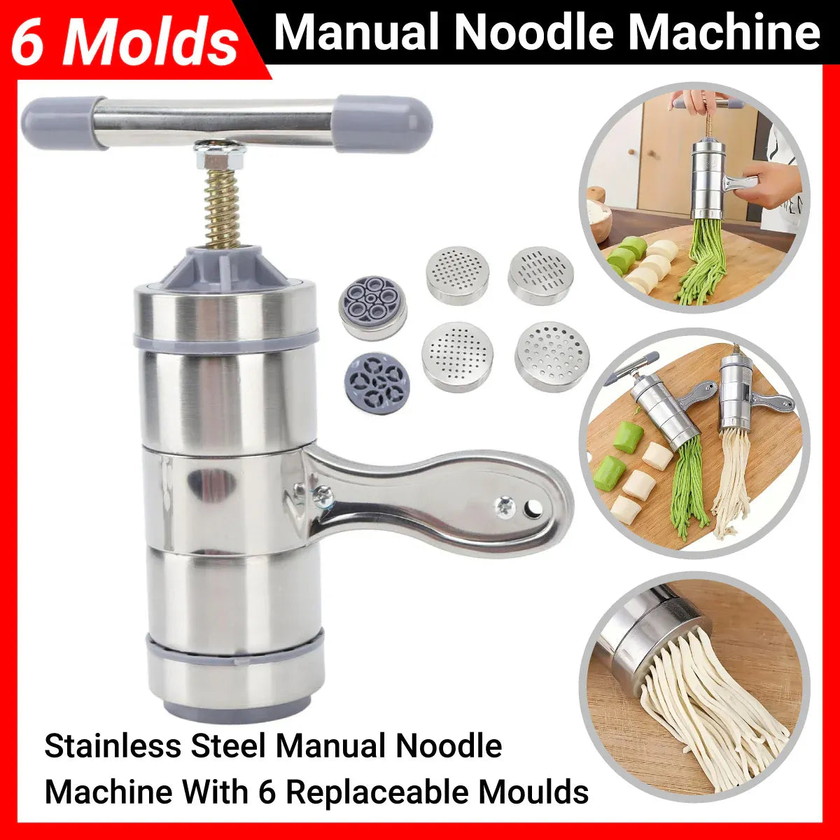 Kitchen Manual Noodle Press Noodle Machine Household Pasta Maker Dough Roller V528-NOODLE-MACHINE-6-751772