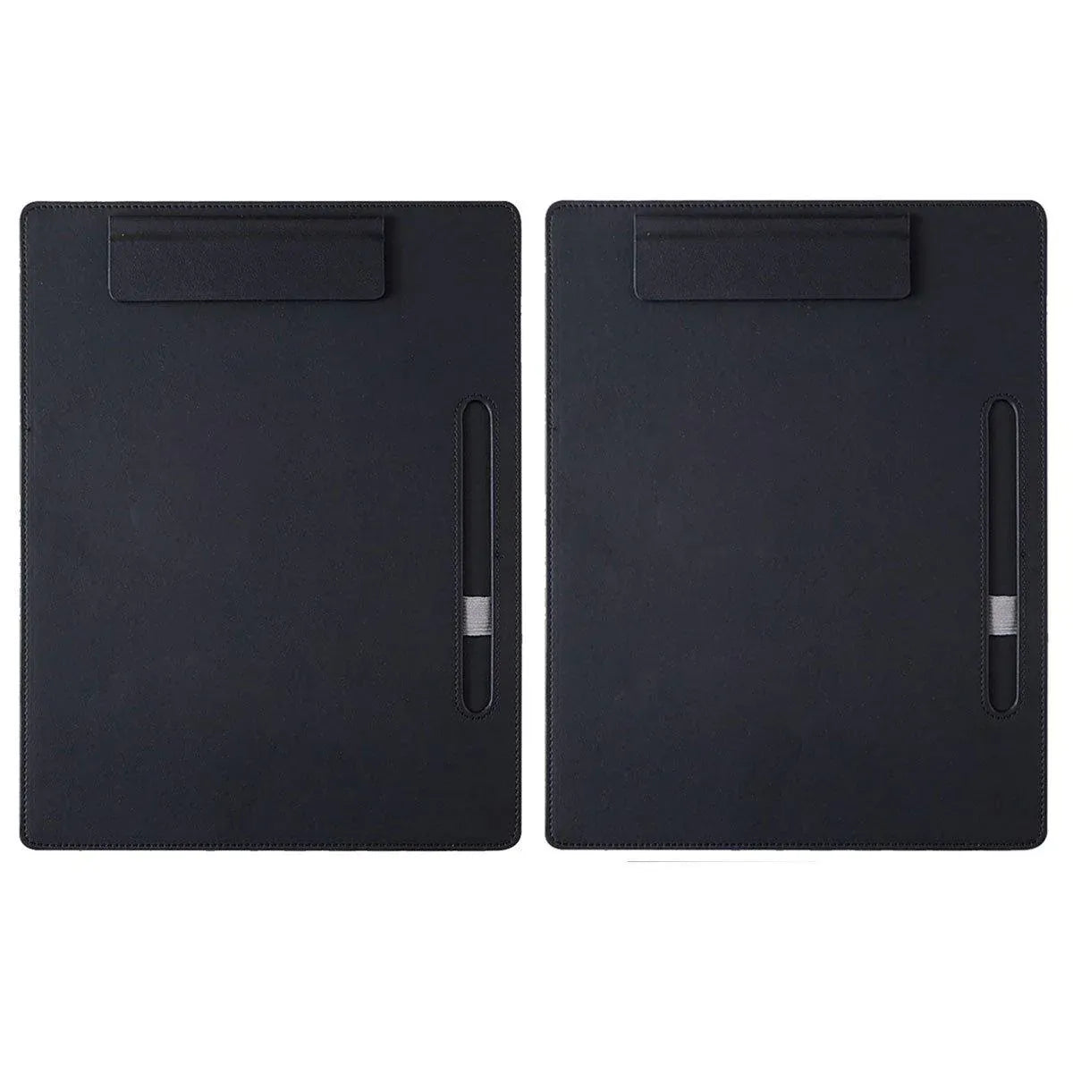 2pcs Leather Clipboard Conference File Holder Hotel Menu Pad Durable Board Clip - Black V528-NOTE-CLIP-BLACK-2PCS-834871