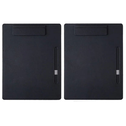 2pcs Leather Clipboard Conference File Holder Hotel Menu Pad Durable Board Clip - Black V528-NOTE-CLIP-BLACK-2PCS-834871