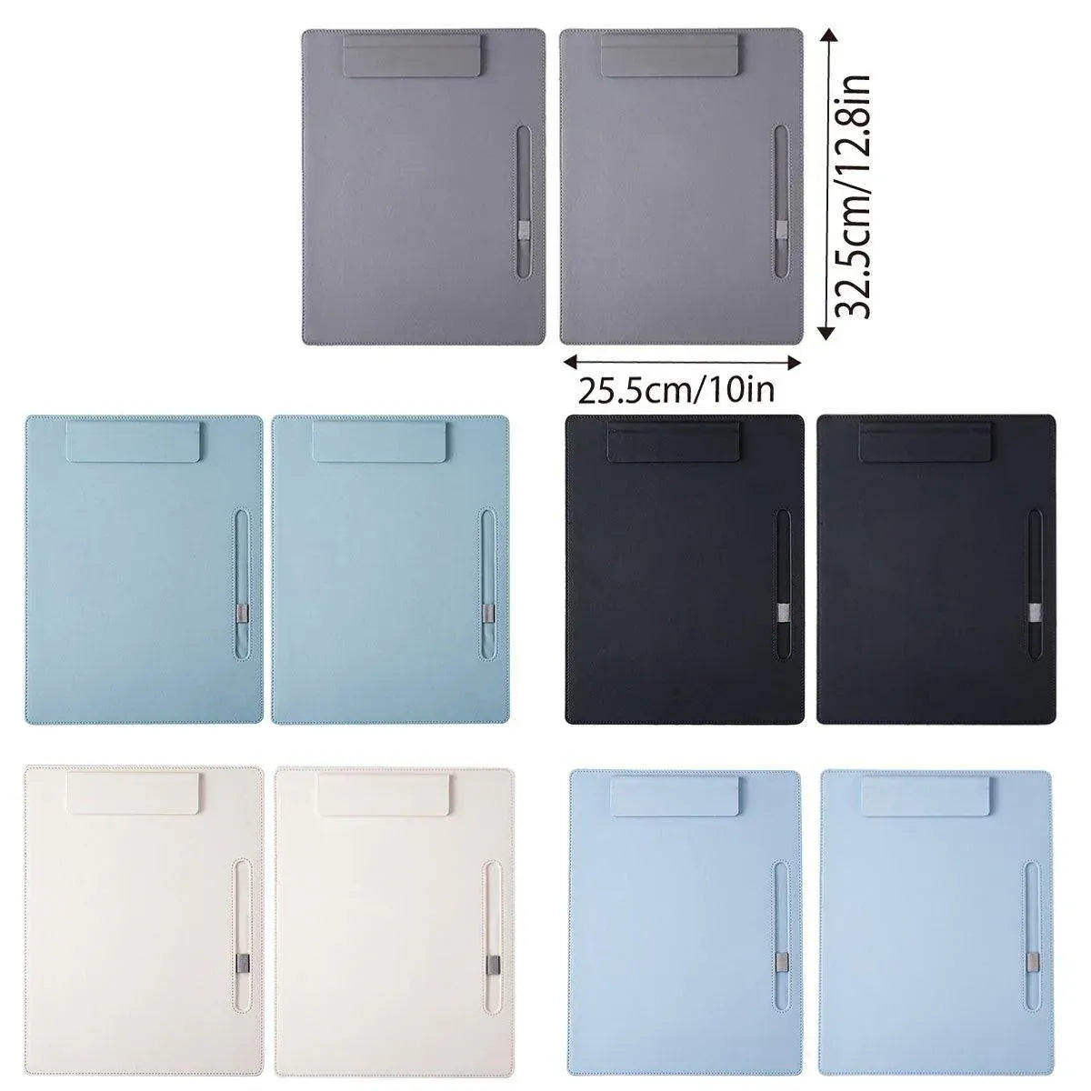 2pcs Leather Clipboard Conference File Holder Hotel Menu Pad Durable Board Clip - Black V528-NOTE-CLIP-BLACK-2PCS-834871