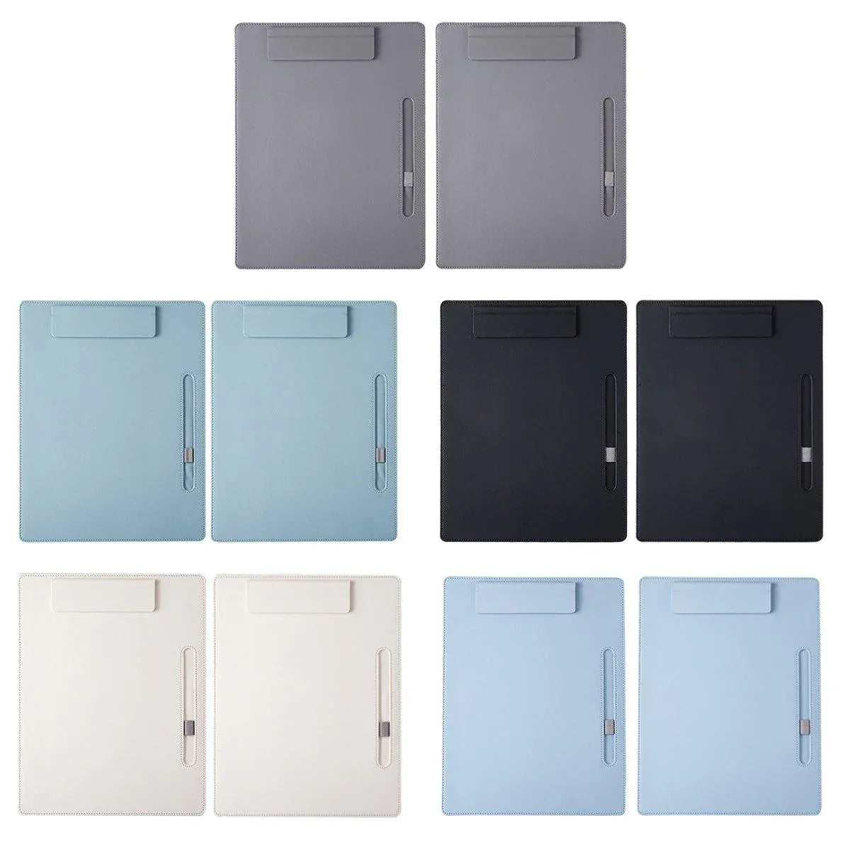2pcs Leather Clipboard Conference File Holder Hotel Menu Pad Durable Board Clip - Black V528-NOTE-CLIP-BLACK-2PCS-834871