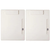 2pcs Leather Clipboard Conference File Holder Hotel Menu Pad Durable Board Clip - Cream V528-NOTE-CLIP-CREAM-2PCS-385121