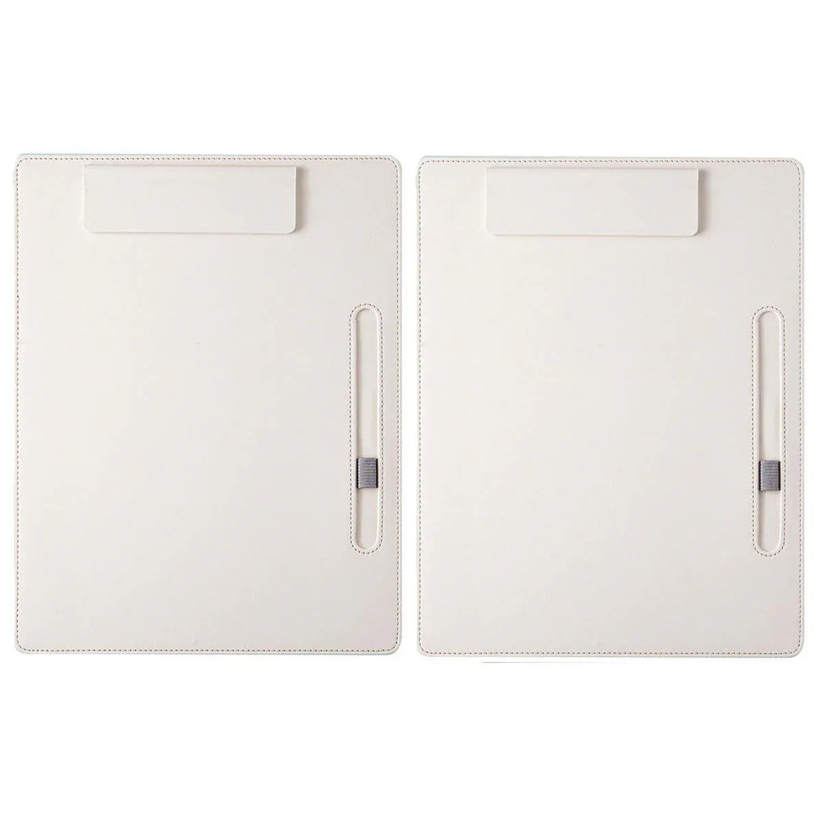 2pcs Leather Clipboard Conference File Holder Hotel Menu Pad Durable Board Clip - Cream V528-NOTE-CLIP-CREAM-2PCS-385121