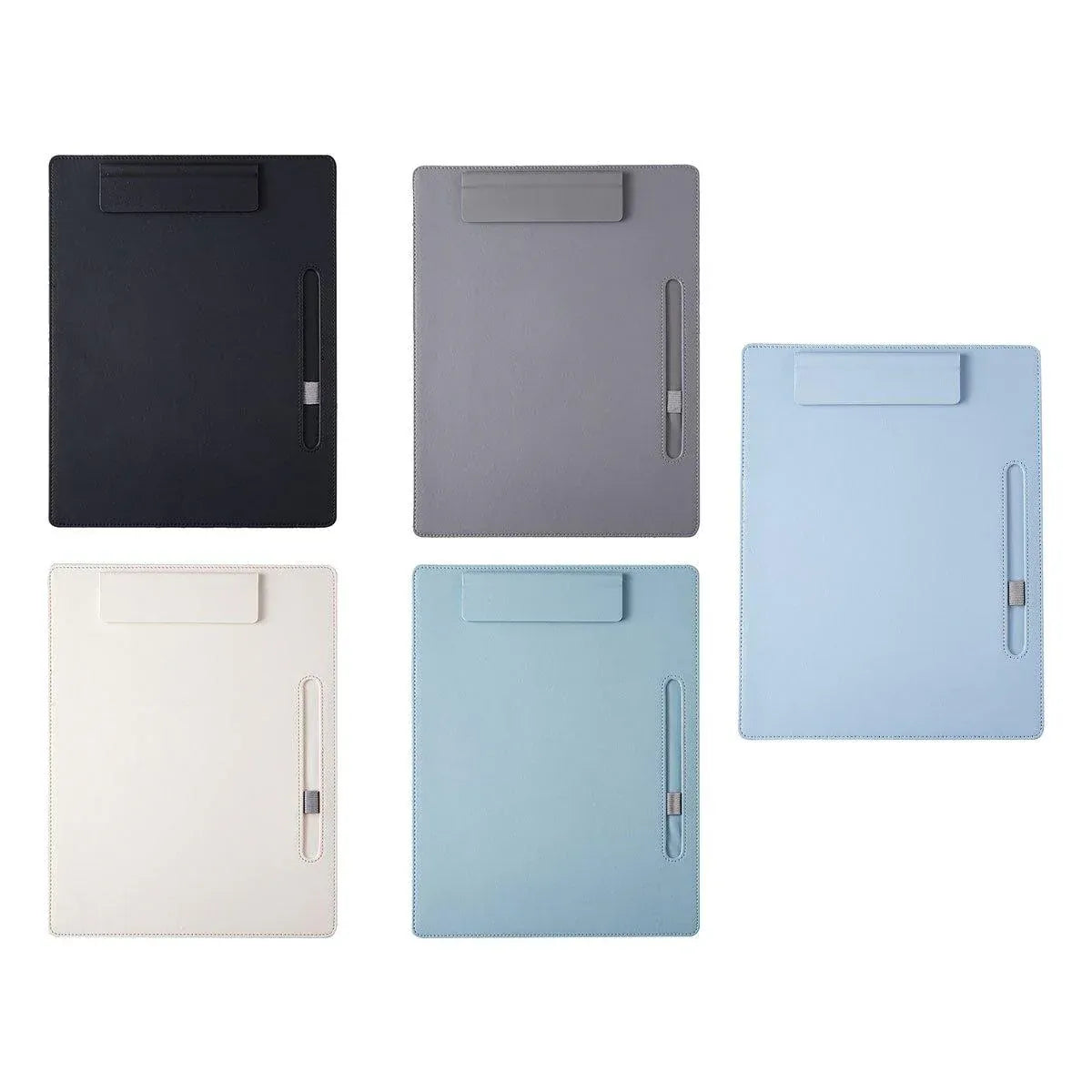 2pcs Leather Clipboard Conference File Holder Hotel Menu Pad Durable Board Clip - Cream V528-NOTE-CLIP-CREAM-2PCS-385121