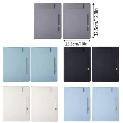 2pcs Leather Clipboard Conference File Holder Hotel Menu Pad Durable Board Clip - Cream V528-NOTE-CLIP-CREAM-2PCS-385121