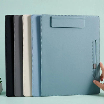 2pcs Leather Clipboard Conference File Holder Hotel Menu Pad Durable Board Clip - Cream V528-NOTE-CLIP-CREAM-2PCS-385121