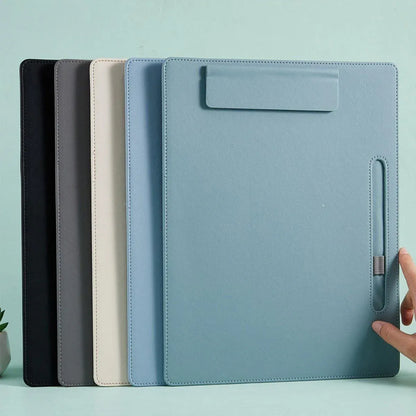 2pcs Leather Clipboard Conference File Holder Hotel Menu Pad Durable Board Clip - Cream V528-NOTE-CLIP-CREAM-2PCS-385121