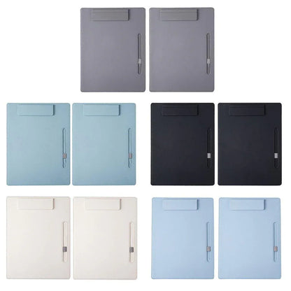 2pcs Leather Clipboard Conference File Holder Hotel Menu Pad Durable Board Clip - Cream V528-NOTE-CLIP-CREAM-2PCS-385121
