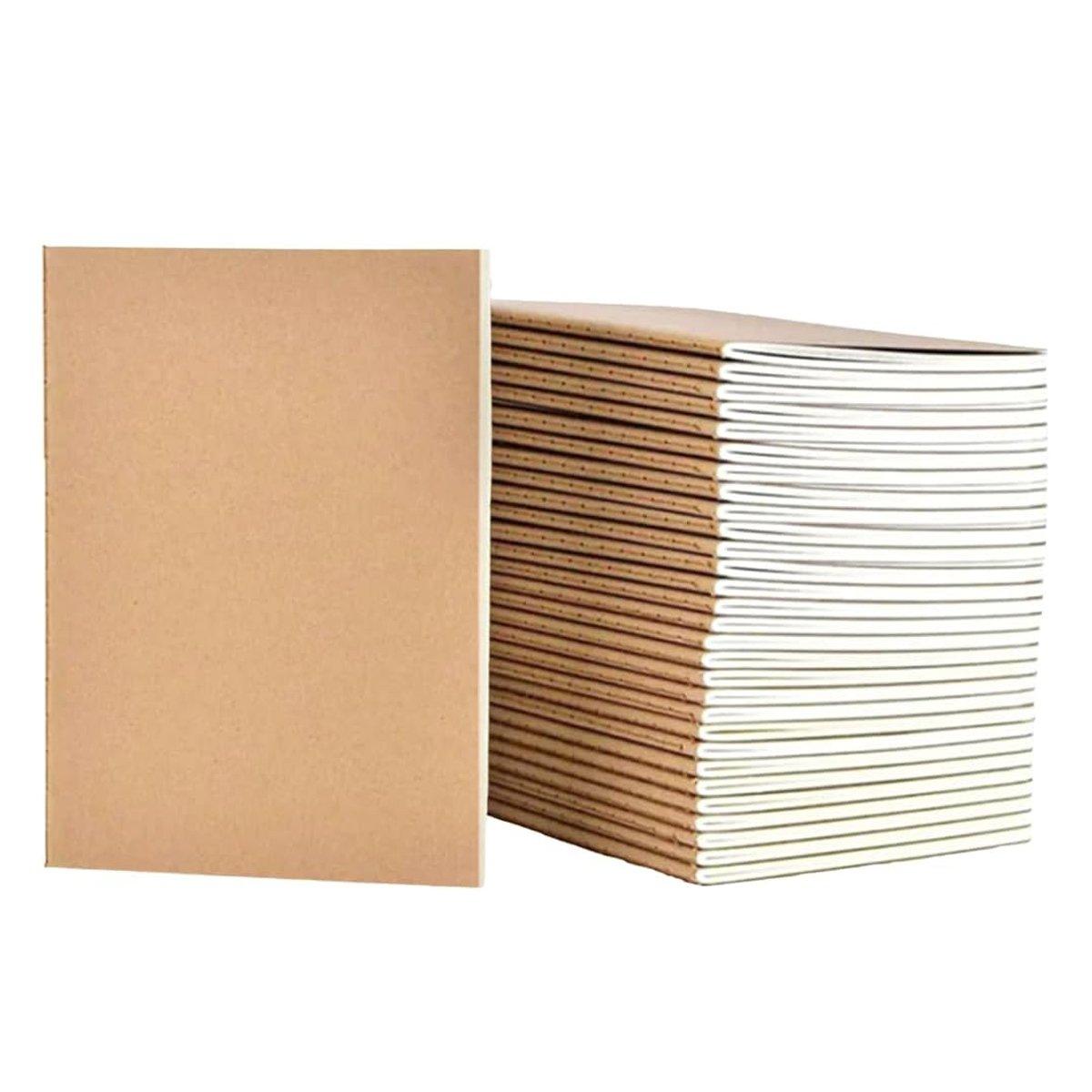 20pcs A5 Notebook Workbook Kraft Paper Notepad for School Office Writing Use V528-NOTEBOOK-A5-20PCS-526088