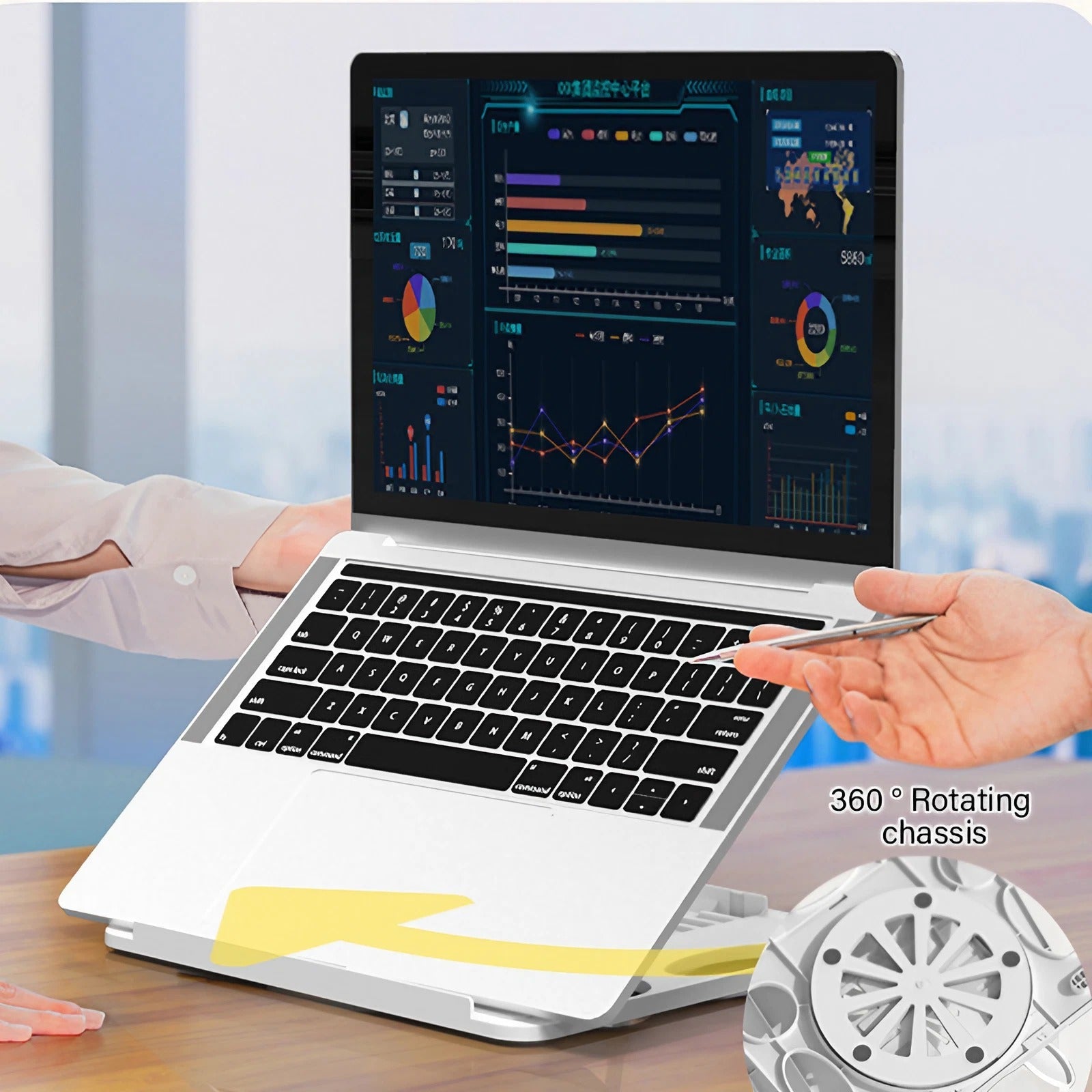 Portable Laptop Stand Foldable Adjustable Lazy Computer Desk - White V528-NOTEBOOKHOLDER-WHITE-158965