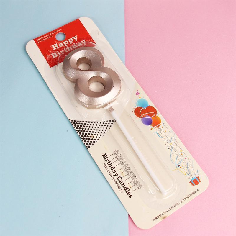 Classic Number Candles Individually Packed With Stand Birthday Make Up Ur Number Rose Gold - Number 2 V528-NUMBER2-COLOUR-ROSEGOLD88335