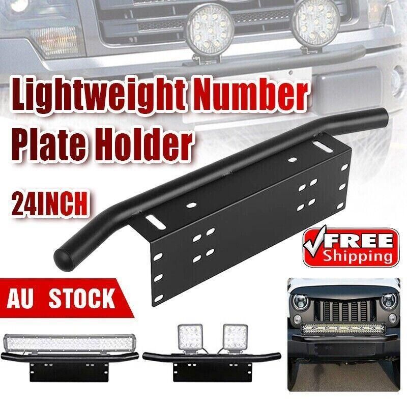 24inch Bull Bar Front Bumper License Number Plate Mount Bracket Led Light Holder V528-NUMBERPLATE-355053