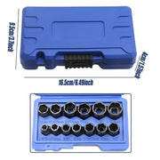 13 Piece Impact Bolt Nut Remover Set Extractor Socket Tool for Stripped Nuts Bolt V528-NUT-REMOVAL-13PCS-946435