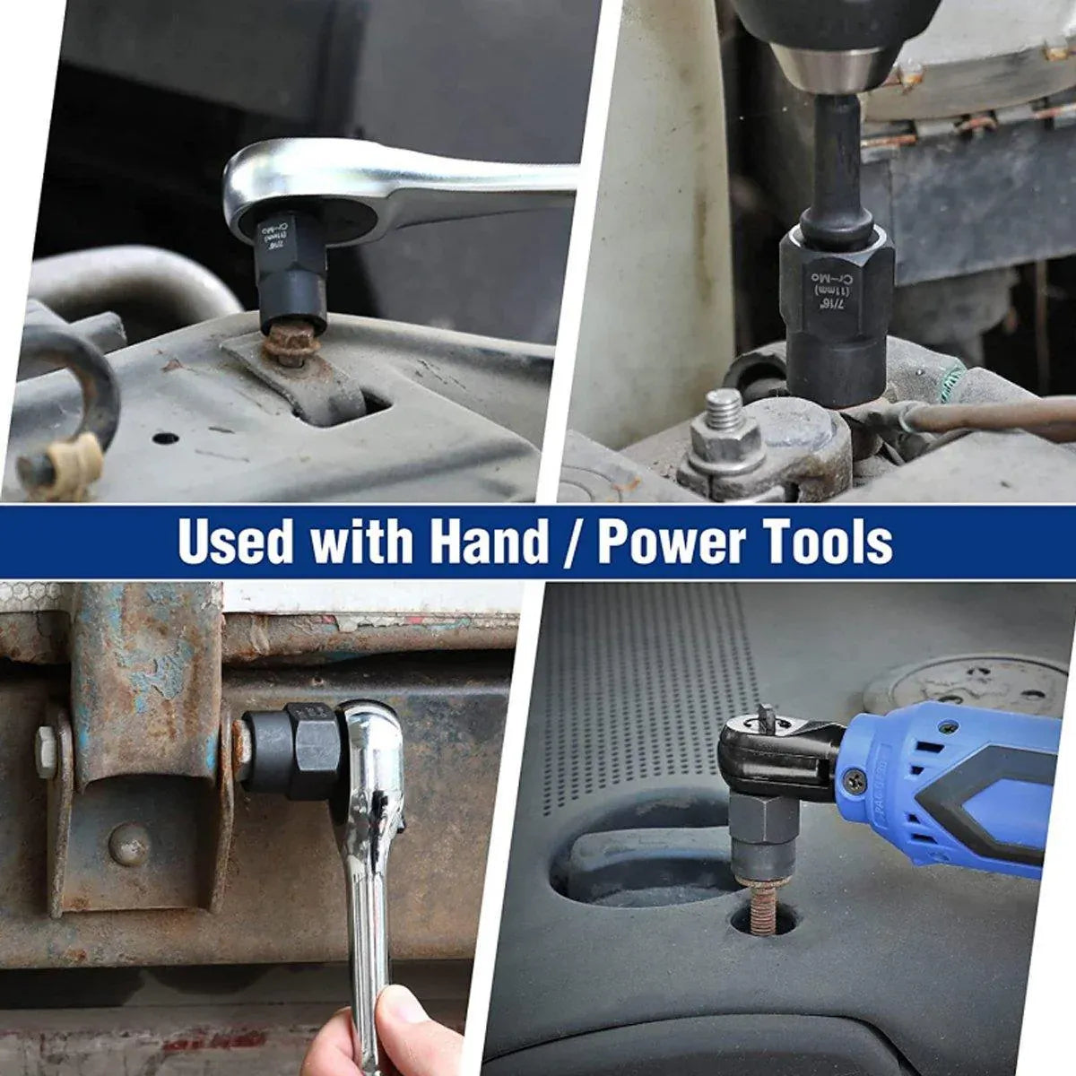 13 Piece Impact Bolt Nut Remover Set Extractor Socket Tool for Stripped Nuts Bolt V528-NUT-REMOVAL-13PCS-946435