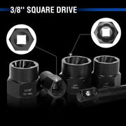 13 Piece Impact Bolt Nut Remover Set Extractor Socket Tool for Stripped Nuts Bolt V528-NUT-REMOVAL-13PCS-946435