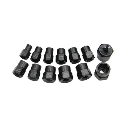 13 Piece Impact Bolt Nut Remover Set Extractor Socket Tool for Stripped Nuts Bolt V528-NUT-REMOVAL-13PCS-946435