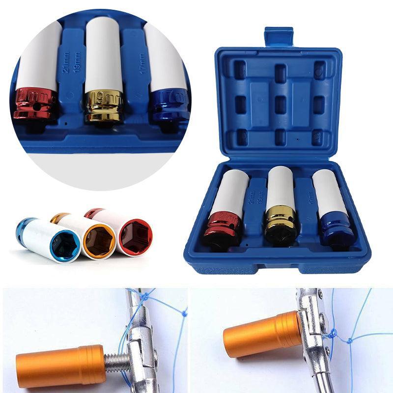3PCS Deep Impact Nut Socket Set 17mm 19mm 21mm for Alloy Wheels V528-NUTSOCKETSET-3PCS-486620