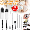8 Pcs Nylon Straw Brush Set Cleaner Bottle Glass Tube Pipe Small Long Cleaning V528-NYLONSTRAWBRUSH-8PCS-227229