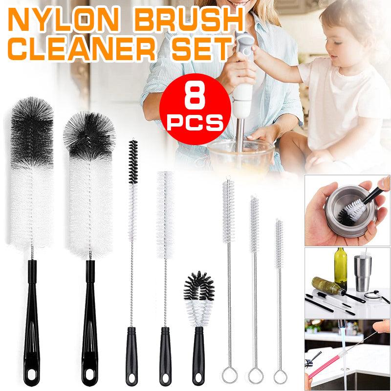 8 Pcs Nylon Straw Brush Set Cleaner Bottle Glass Tube Pipe Small Long Cleaning V528-NYLONSTRAWBRUSH-8PCS-227229