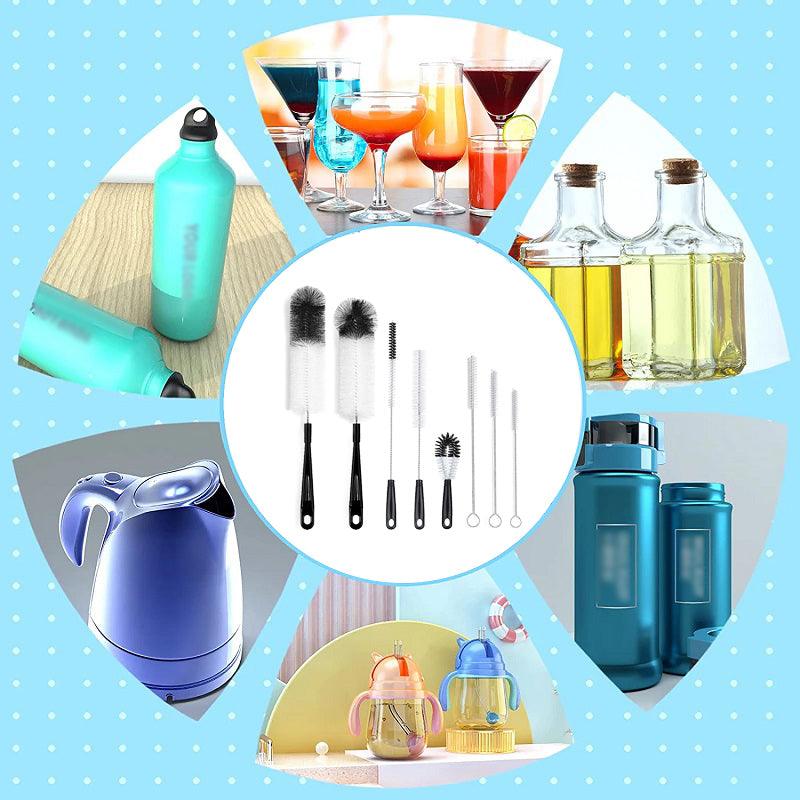 8 Pcs Nylon Straw Brush Set Cleaner Bottle Glass Tube Pipe Small Long Cleaning V528-NYLONSTRAWBRUSH-8PCS-227229