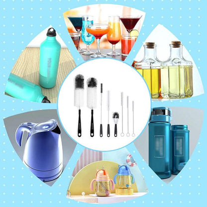 8 Pcs Nylon Straw Brush Set Cleaner Bottle Glass Tube Pipe Small Long Cleaning V528-NYLONSTRAWBRUSH-8PCS-227229