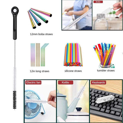 8 Pcs Nylon Straw Brush Set Cleaner Bottle Glass Tube Pipe Small Long Cleaning V528-NYLONSTRAWBRUSH-8PCS-227229