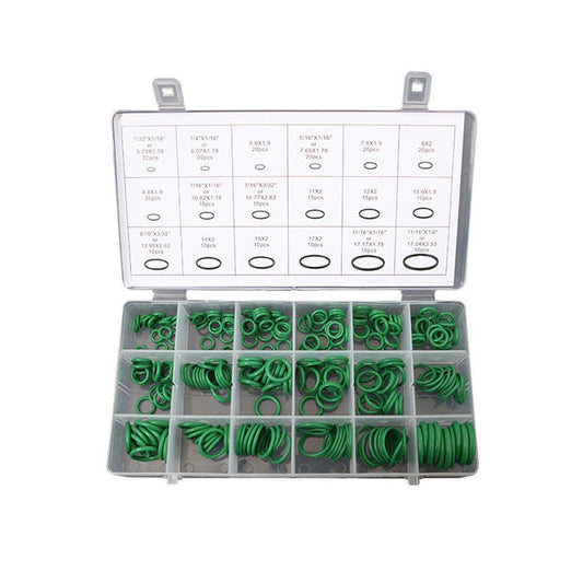 270pcs Automotive Air Conditioning Green Rubber Ring Seal Repair Box Set Seals V528-O-RING-270PCS-310675