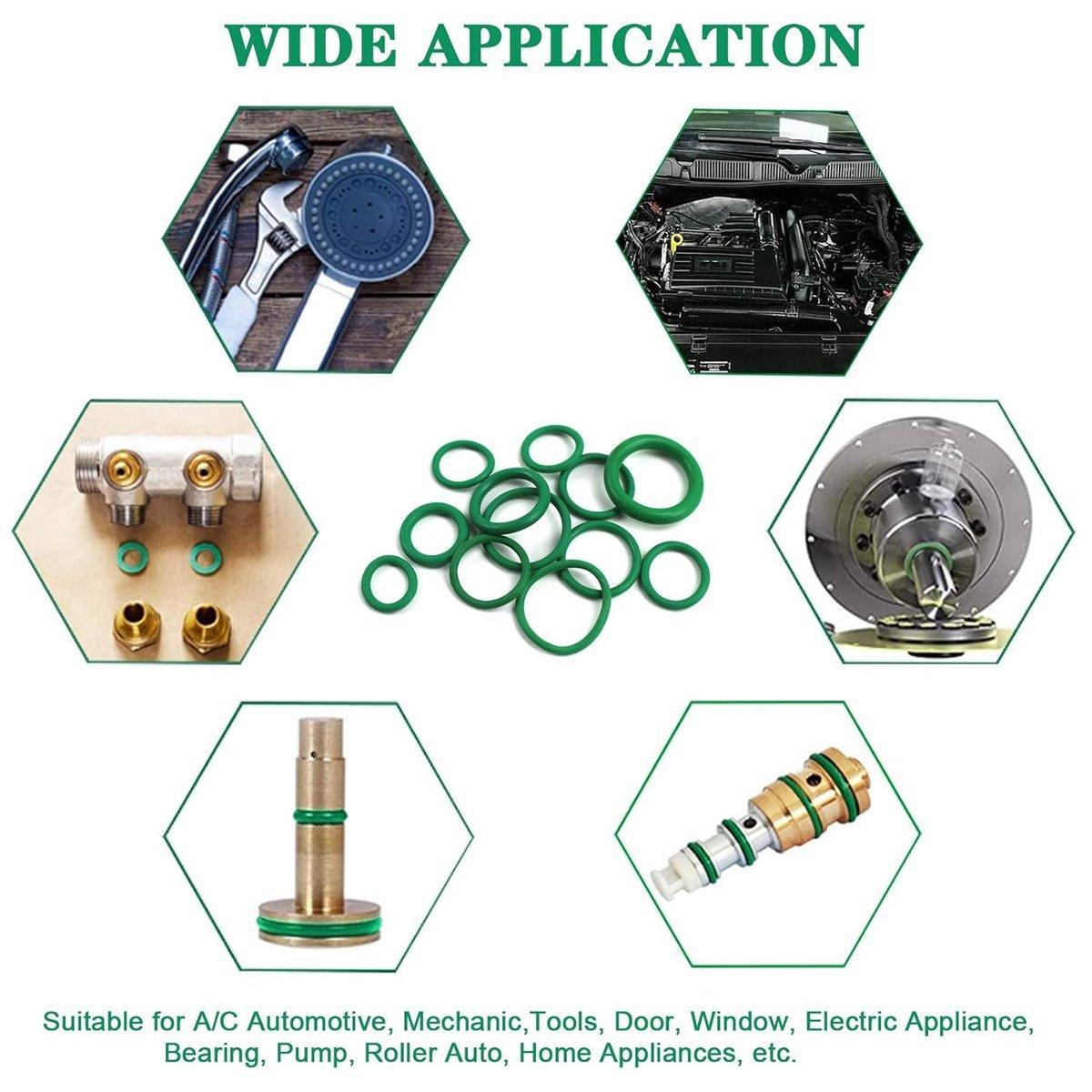 270pcs Automotive Air Conditioning Green Rubber Ring Seal Repair Box Set Seals V528-O-RING-270PCS-310675