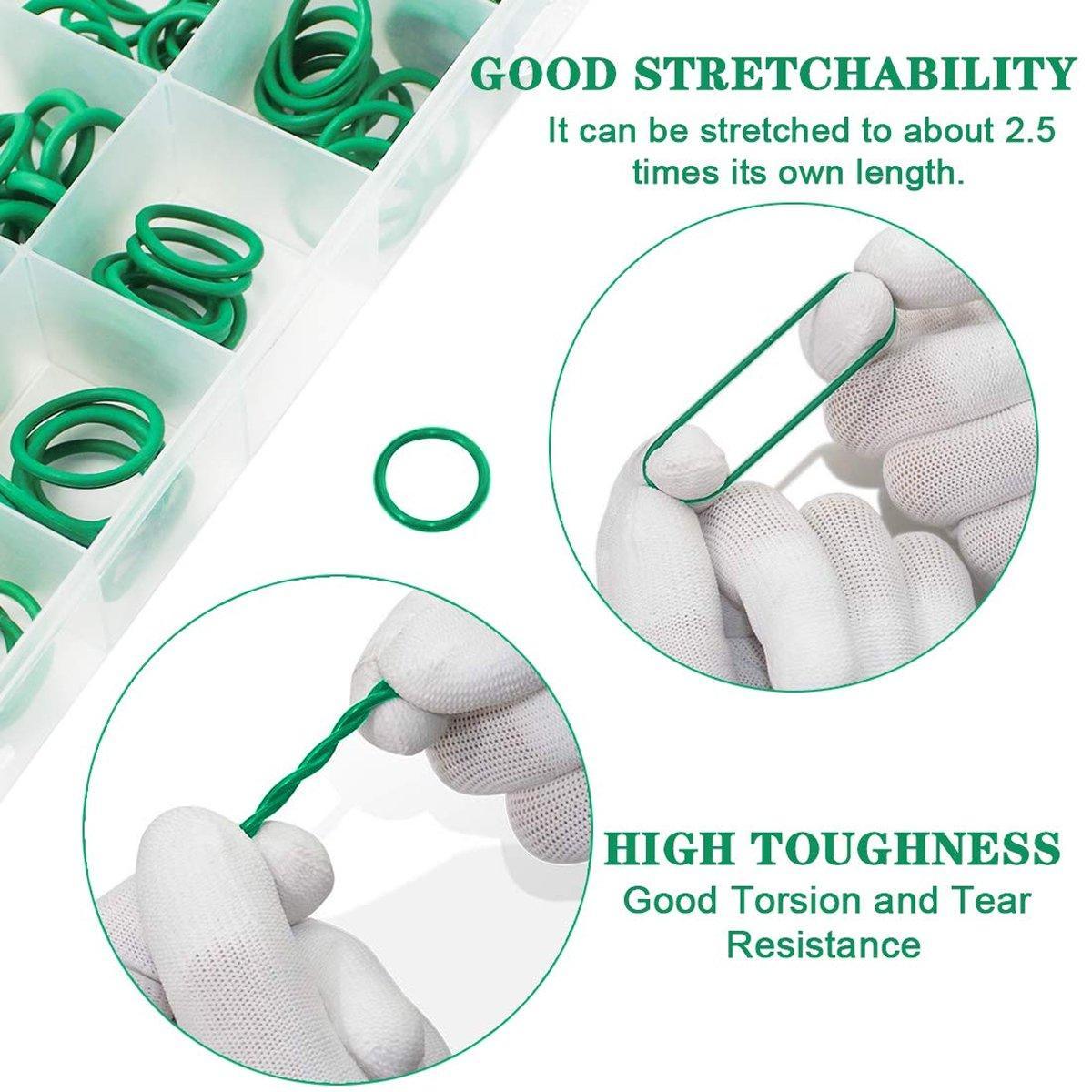 270pcs Automotive Air Conditioning Green Rubber Ring Seal Repair Box Set Seals V528-O-RING-270PCS-310675