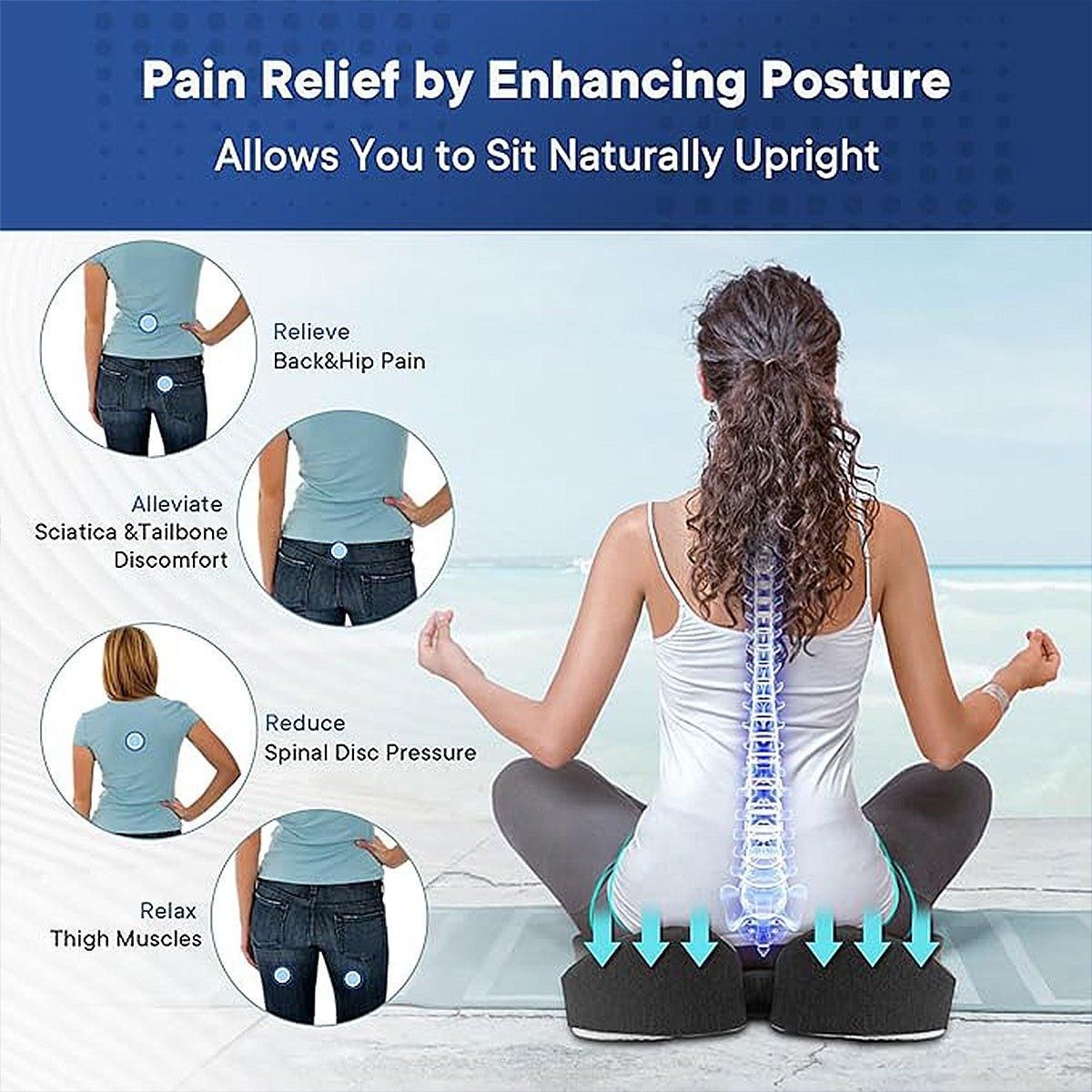 Slow Rebound Memory Foam Seat Cushion Office Chair Pad for Sedentary Hip Support V528-O-SHAPED-PAD-GREY-237042
