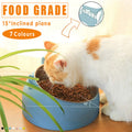 Pet Dog Cat Food Bowl Raised No Slip Stainless Steel Tilted Water Food Feeder - White V528-OBLIQUECATBOWL-WHITE-11443
