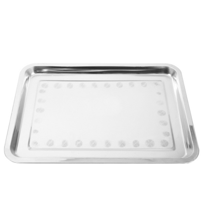 2X Stainless Steel Oblong Tray Plate Serving Tray Silver Dinner Food Kitchenware - 30X40CM V528-OBLONGTRAY-30-40CM-2PCS-802279