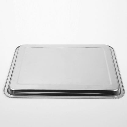 2X Stainless Steel Oblong Tray Plate Serving Tray Silver Dinner Food Kitchenware - 30X40CM V528-OBLONGTRAY-30-40CM-2PCS-802279