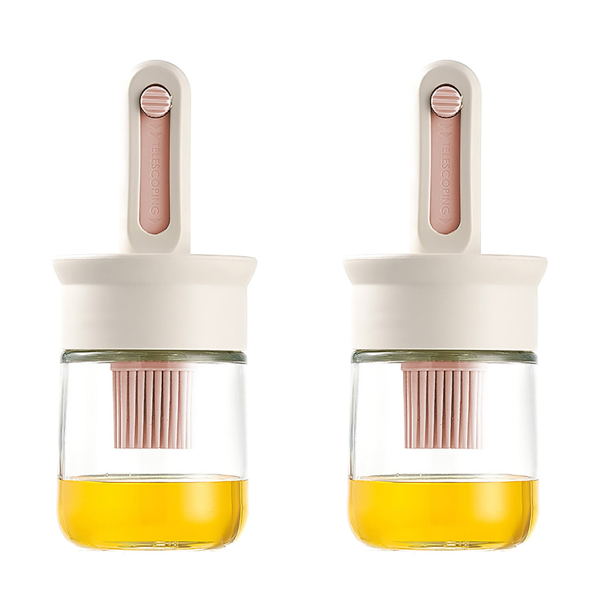 2pcs Glass Oil Bottles with Silicone Brush for Kitchen Cooking Oil Dispenser Set V528-OIL-CAN-2PCS-274922