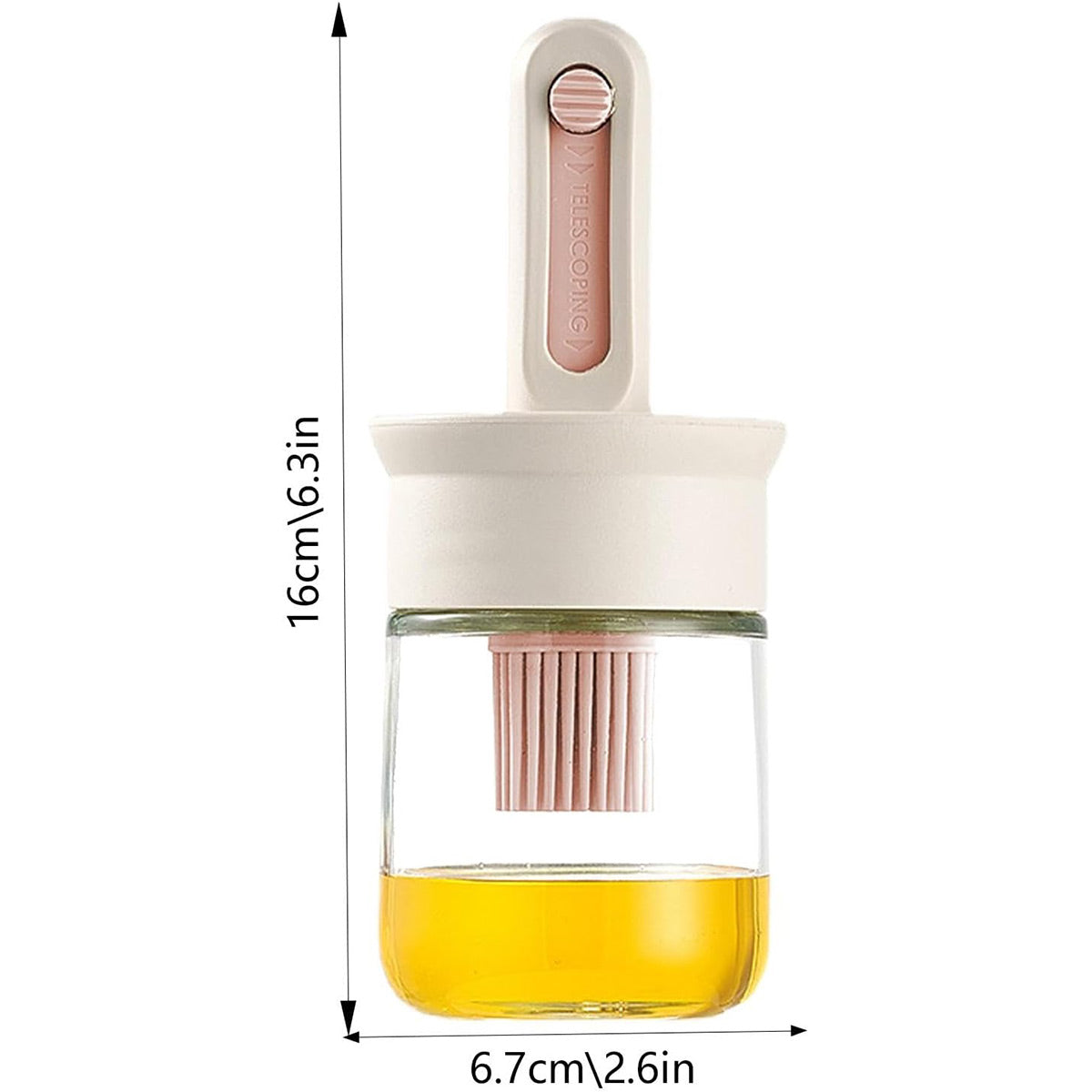 2pcs Glass Oil Bottles with Silicone Brush for Kitchen Cooking Oil Dispenser Set V528-OIL-CAN-2PCS-274922