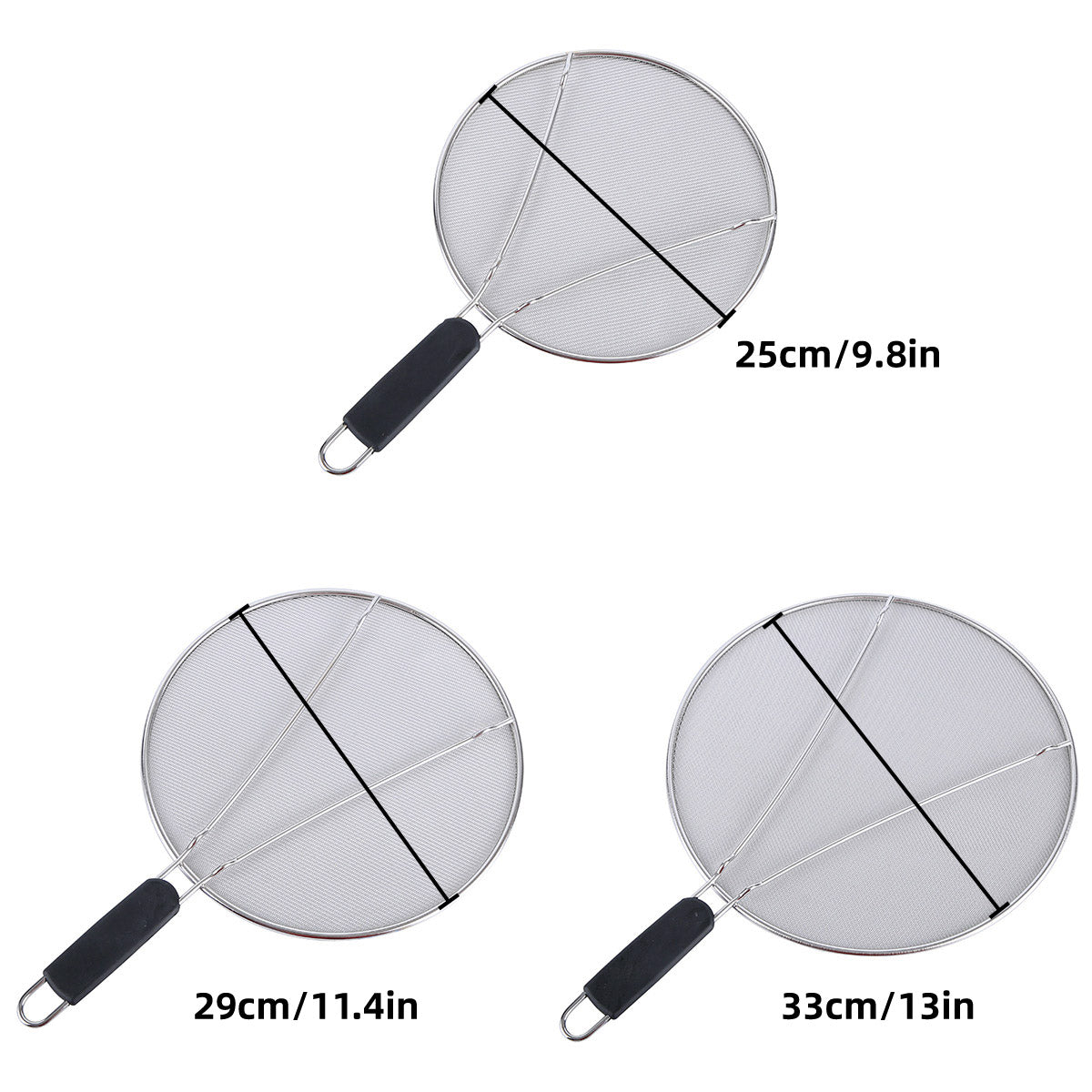 Stainless Steel Mesh Cover Anti Scald Filter Screen Anti Splash Lid For Kitchen - 29cm