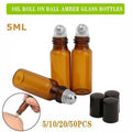 5ml Roller Rollerball Perfume Essential Oil Roll On Ball Amber Glass Bottle - 10PCS V528-OILBOTTLE-5ML-10PCS-82708